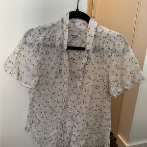Abercrombie & Fitch White Floral Women’s  Shirt